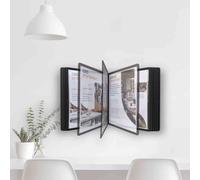 OOPDNEGAK Wall Mount Reference System - Desktop Reference and Display System, catalog display rack,10 Double-Sided Display Pockets, Flip and Find Reference Document Holder(Gray)