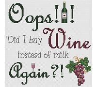 Oops! Did I Buy Wine Again?! Cross Stitch Kit by Elite Designs