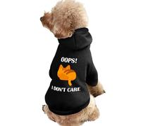 Oops Don’t Care Cat Dog Clothes Short Sleeve Pet Hoodie Cute Cat Costume Jacket Tee for Small Dogs L