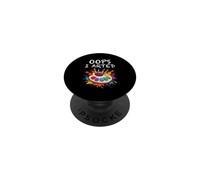 Oops I Arted Colorful Wood Palette Paint Brush Splatter PopSockets Adhesive PopGrip