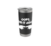 Oops I Did It Again Finger Pointing Funny Couple Stainless Steel Insulated Tumbler