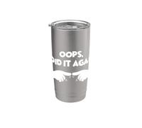 Oops I Did It Again Finger Pointing Funny Couple Stainless Steel Insulated Tumbler