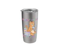Oops I Got Another Book Funny Cat Reading Bookworm Bookish Stainless Steel Insulated Tumbler