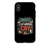 Oops! I Got Another Cat - Fun Kitten Lover Retro Men Cat Dad Case for iPhone X/XS