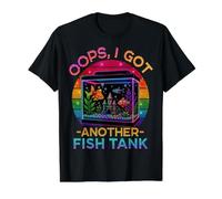 Oops I got Another Fish Tank - Funny Aquarium Value Graphic T-Shirt, Men, Black, L