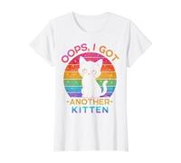 Oops I Got Another Kitten - Funny Cat Value Graphic T-Shirt, Women, White, XS