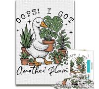 Oops I Got Another Plant Poster, Cute Duck Pl Jigsaw Puzzle, 1000 Pieces | Adult Jigsaw Puzzle - tabletop activity for adults on quiet evenings.