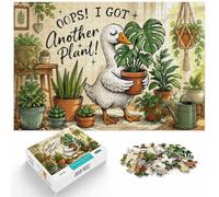 Oops I Got Another Plant Poster, Cute Duck Plant Lover Wall Art Print, Adult 1000 Piece Jigsaw, 1000pcs (52x38cm)
