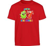 Oops Six Seven Mens T-Shirt Funny Number Six and Seven Characters Slime Texture Scared Faces Humor Graphic Design Casual Party Wear Red - Youth Medium (Age 7-8)