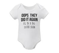 Oops They Did It Again Im A Big Sis Baby Bodysuit Jumper Girls White-style-1 9months