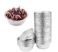 Oopsu 100 Pack 4" Round Tart Pie Foil Pans - Disposable Aluminum Foil Tart & Pie Tins for Baking, Cooking, Storage or Reheating