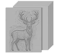 Oopsu 6 Pcs Grey Linoleum Blocks for Printmaking, 8 x 10 Inch Rubber Carving Blocks (0.12"/3mm Thick), Professional Soft TPR Engraving Sheets for Stamp Making, DIY Crafts, Printmaking, Card Making