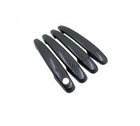 OOPUHKSY Car Door Handle Cover Trim Sticker for Toyota for Previa for Estima for Tarago 2016 2007-2017 2015 Glossy Black Carbon Fiber Chrome Car Accessories(Carbon no Button)