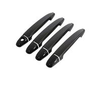 OOPUHKSY Car Door Handle Cover Trim Sticker for Toyota for Previa for Estima for Tarago 2016 2007-2017 2015 Glossy Black Carbon Fiber Chrome Car Accessories(Black no Button)