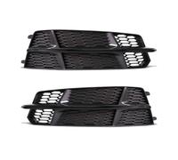 OOPUHKSY For A6 C7 A6L For S-Line 2015 2016 2017 2018 Car Front Bumper Light Cover Fog Lamp Honeycomb Hex Grill 4G0807681AN(Black Pair)