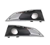 OOPUHKSY For Peugeot 301 2017 2018 2019 Auto Exterior Accessories Front Fog Lamp Chrome Bezel Daytime Running Light Car Fog Light Grille(Hight 1 Set)