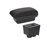 OOPUHKSY For VW For Polo 9N 3 2003 2004 02-09 Car Armrest Box Parts Storage Box Car Interior Accessories USB Armrest(C1 Black red NO USB)