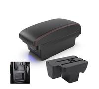 OOPUHKSY For VW For Polo Car Armrest 2020-2024 Storage Box Parts Car Accessories(B1 Black red 3 USB)