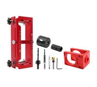 oor Hinge Jig and Door Lock Installation Kit, Aluminum Alloy Mortising Template Set for Round and Square Corner Hinges, Adjustable Door Boring Jig for 2. to