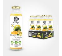 OORG Natural Mango and Passionfruit Juice - 6 x 250ml bottles, Healthy fruit juice, A Refreshing Taste of Nature’s Wellness from Sri Lanka, hydrating beverage, 100% fruit ingredients, No Preservatives