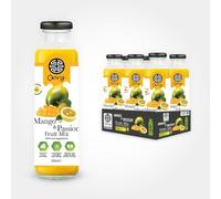 OORG Natural Sri Lankan Mango & Passionfruit Juice - 6 x 250ml bottle, A healthy & refreshing hydrating beverage, 100% fruit ingredients, No Preservatives (6 Bottles, Mango & Passionfruit)