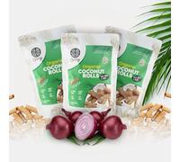 'OORG Organic Coconut Rolls, 100g x 6 Packs, Made in Sri Lanka | Vegan, Gluten-Free, Non-GMO, Vegetarian, Dairy Free Vanilla, BBQ, Chocolate, Ginger & Cinnamon, Original, (Sour Cream and Onion)