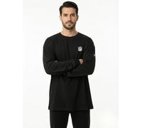 OOSC Mens NFL Long Sleeve Shield Black T-Shirt, Black, L EU