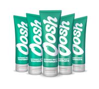 Oosh Extremely Minty Teeth Whitening Toothpaste 5 x 75ml - SLS Free Toothpaste Vegan Formula - UK Manufactured Natural Tooth Paste - Fluoride Helps Prevent Tooth Decay