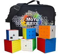 Oostifun FunnyGoo 6 Stickerless Magic Cube Set with Special Storage Carrying Bag, 2x2 3x3 4x4 5x5 6x6 7x7 Professional WCA Competition Cube Puzzle Set