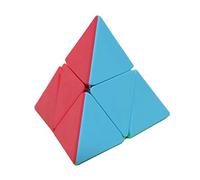Oostifun MO FANG GE Pyraminx 2x2 Multicolor Cubes MoFangGe Pyramid 2x2 Triangle Four-axis Tetrahedron Puzzle Cube with One Cube Tripod
