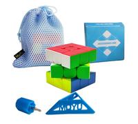 Oostifun MoYu MoFang JiaoShi RS3M V5 Standard M Version 3x3x3 Cube Cubing Classroom 3x3 Cube Puzzle Frosted Surface with One Cube Bag (Multi Color)