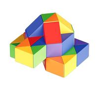 Oostifun One Pack Magic Snake Cube Puzzle Twist Puzzle Brain Teaser Educational Toy Birthday Christmas Party Bag Fillers Stocking fillers for Kids Rainbow color Multicolor (36 Segment Blocks)