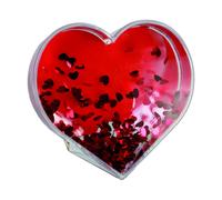OOTB 3D Glitter Water Globe with Heart Foils, Acrylic, Transparent, 9 x 4 x 9 cm