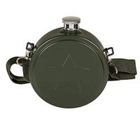 OOTB 70/2983 Round Stainless Steel Hip Flask with Shoulder Strap, 530 ml