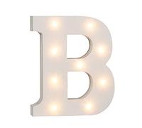 OOTB Illuminated Letter B Light with 9 LED, Wood, White
