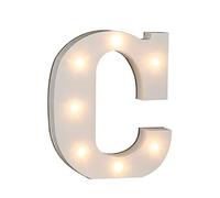 OOTB Illuminated Letter C Light with 7 LED, Wood, White