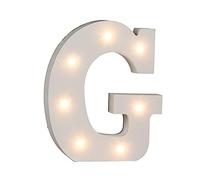 OOTB Illuminated Letter G Light with 7 LED, Wood, White
