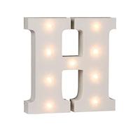 OOTB Illuminated Letter H Light with 9 LED, Wood, White