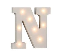OOTB Illuminated Letter N Light with 8 LED, Wood, 1 W, White