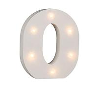 OOTB Illuminated Letter O Light with 6 LED, Wood, 1 W, White