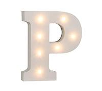 OOTB Illuminated Letter P Light with 7 LED, Wood, 1 W, White