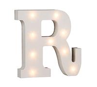 OOTB Illuminated Letter R Light with 9 LED, Wood, White