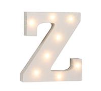 OOTB Illuminated Letter Z Light with 8 LED, Wood, White