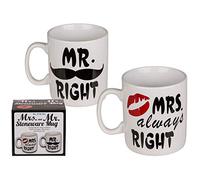 ootb Mr. Right & Mrs. Always Right Mug - Tea Coffee Secret Santa Gift Xmas Present