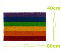 OOTB Pride LGBTQ Rainbow Coconut Coir Doormat Dirt Trap 60x40 cm