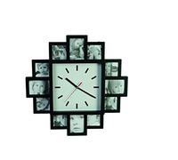 OOTB Wall Clock with 12 Photo Frames, Multi-Colour, 39.4 x 5 x 39.4 cm
