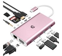 OOTDAY USB C Hub, 11 in 1 USB C Adapter with VGA, 3.5 mm Audio, 4 USB A, USB C Docking Station for MacBook Pro, Surface Pro and Type C Devices