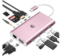 OOTDAY USB C Hub, 11 in 1 USB Splitter with 4K HDMI, 3.5 mm Audio, VGA, Ethernet, 4 USB A, USB C Adapter for MacBook Pro Surface Pro and Type C Devices