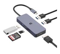 OOTDAY USB C Hub, 6 in 1 Multiport Adapter USB C with Affichage 4K HDMI, USB A 3.0, Lecteur de Carte SD/TF, Dual Monitor USB C Adapter for Surface and More Type C Devices