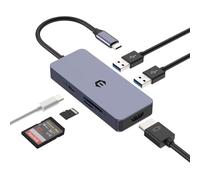 OOTDAY USB C Hub, Splitter USB Hub HDMI for Chromebook, Laptop, Surface Pro 8, 6 in 1 USB C Multiport with SD/TF Card Reader, 100W PD, USB 3.0